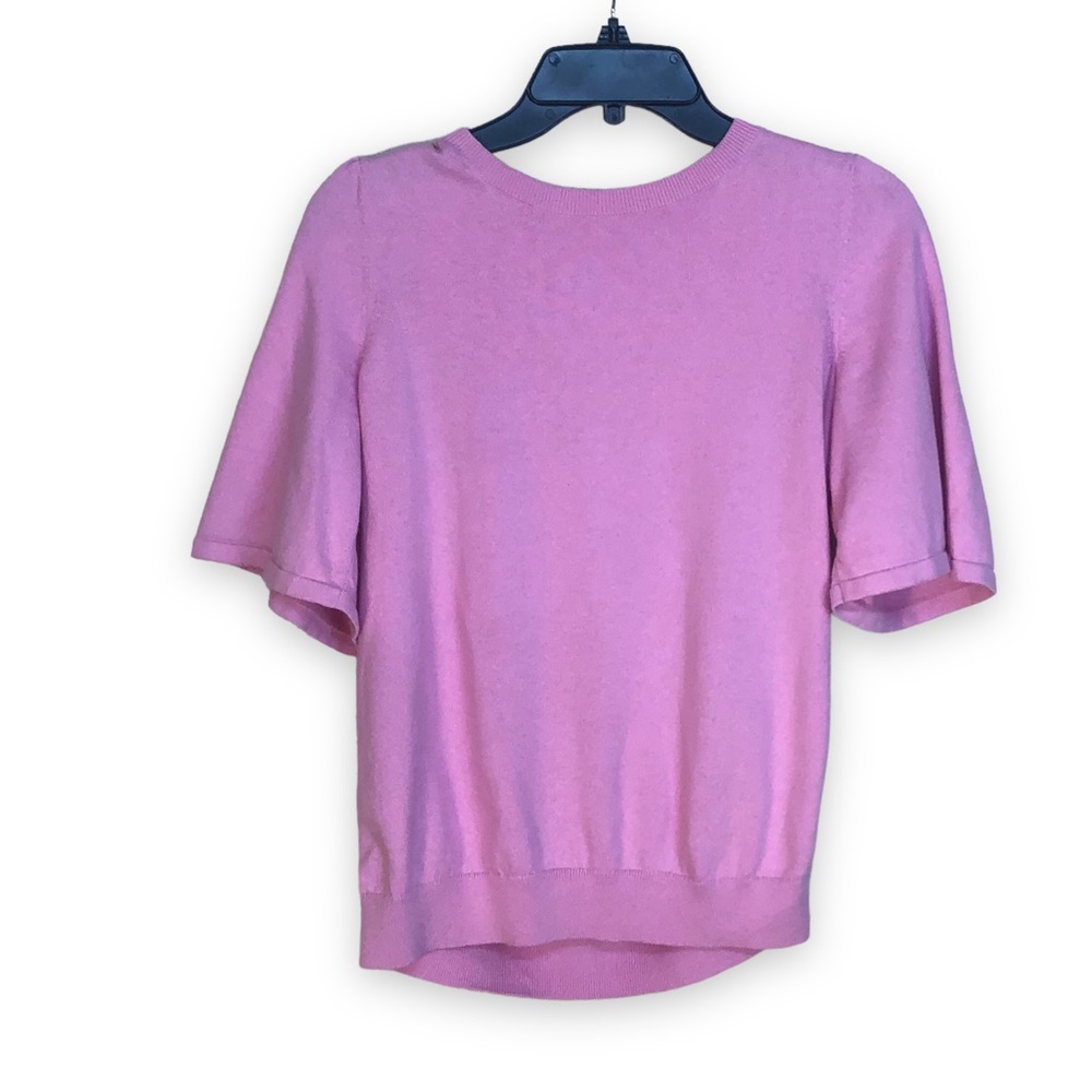 Boden Women's Crew Neck Sweater Pullover Short Sleeve Pink Size 8 Cotton Wool